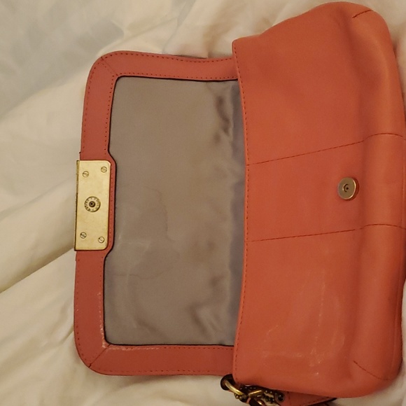Coach wristlet coral pink logo Keychain - Picture 2 of 3